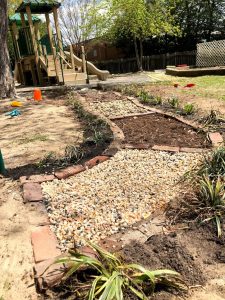 An outdoor path made of different materials.